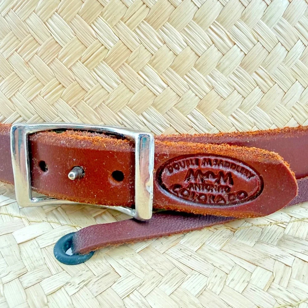 Double M Saddlery Boot Daddy Straw Safari Hat OS Natural Tan Leather Band Strap